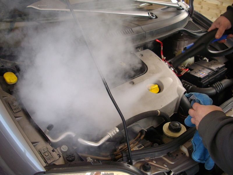 car engine steam cleaning