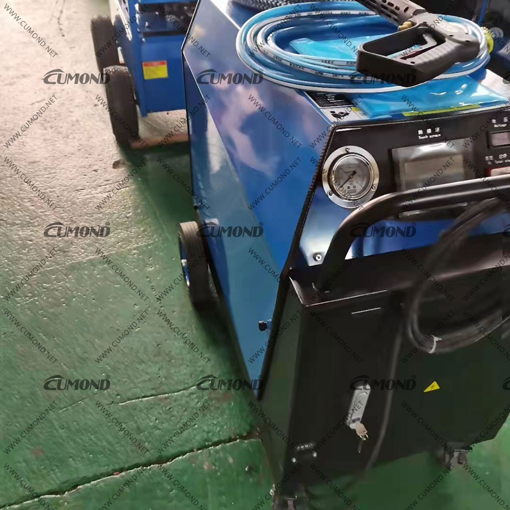CUMOND high pressure cleaning equipment and steam cleaning machine in action for eco-friendly cleaning. CUMOND high pressure cleaning equipment and steam cleaning machine in action for eco-friendly cleaning.