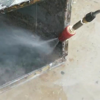 Industrial high temperature & high pressure water washer to clean 1CM thick oiled lampblack pipeline